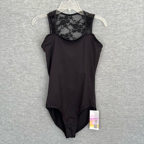 BalTogs Gothic Witchy Lace Leotard Tank Womens Large Dark Romantic Bodysuit NWT - Picture 1 of 9